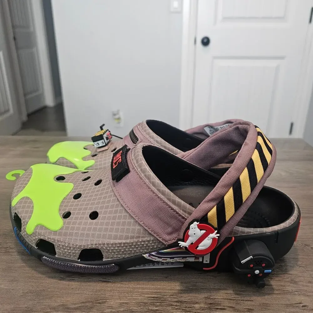Crocs Ghostbusters Classic Clog Mens Sz 8 Brown Glow in the Dark Noise Maker